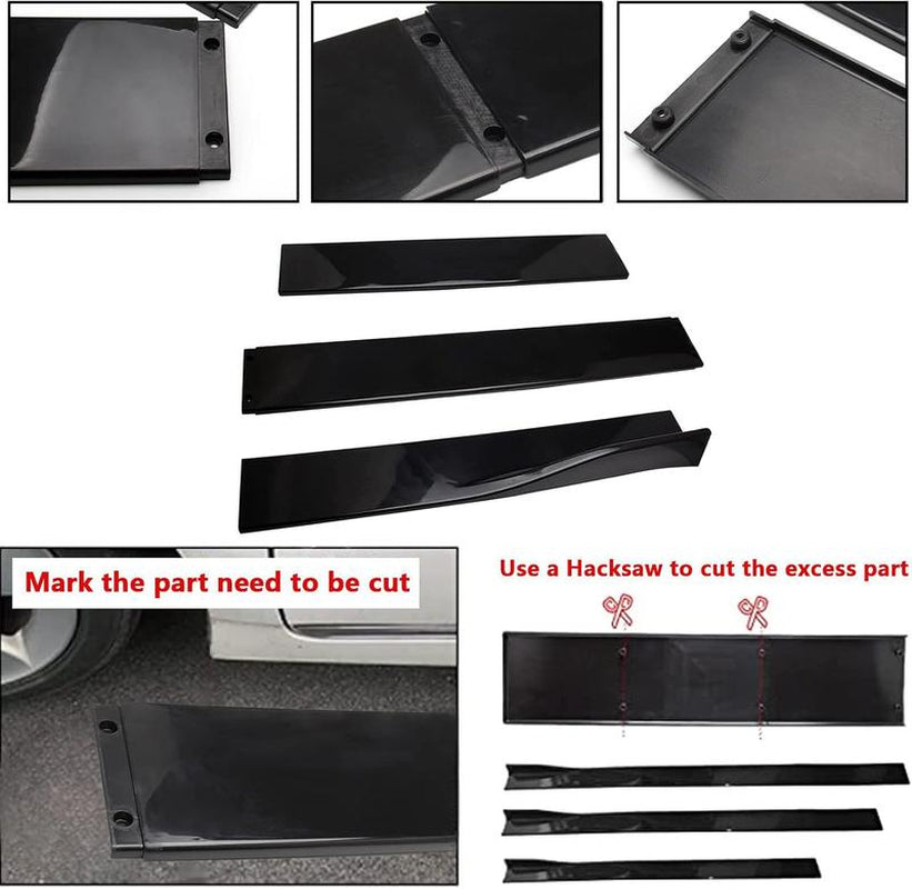 2-Piece Universal Car Side Skirts - 78.7"/86.6" Side Skirt Extension Splitter Lip, Compatible Rocker Panel Body Kit for Honda Civic, Toyota Corolla, Nissan Altima, and Volkswagen