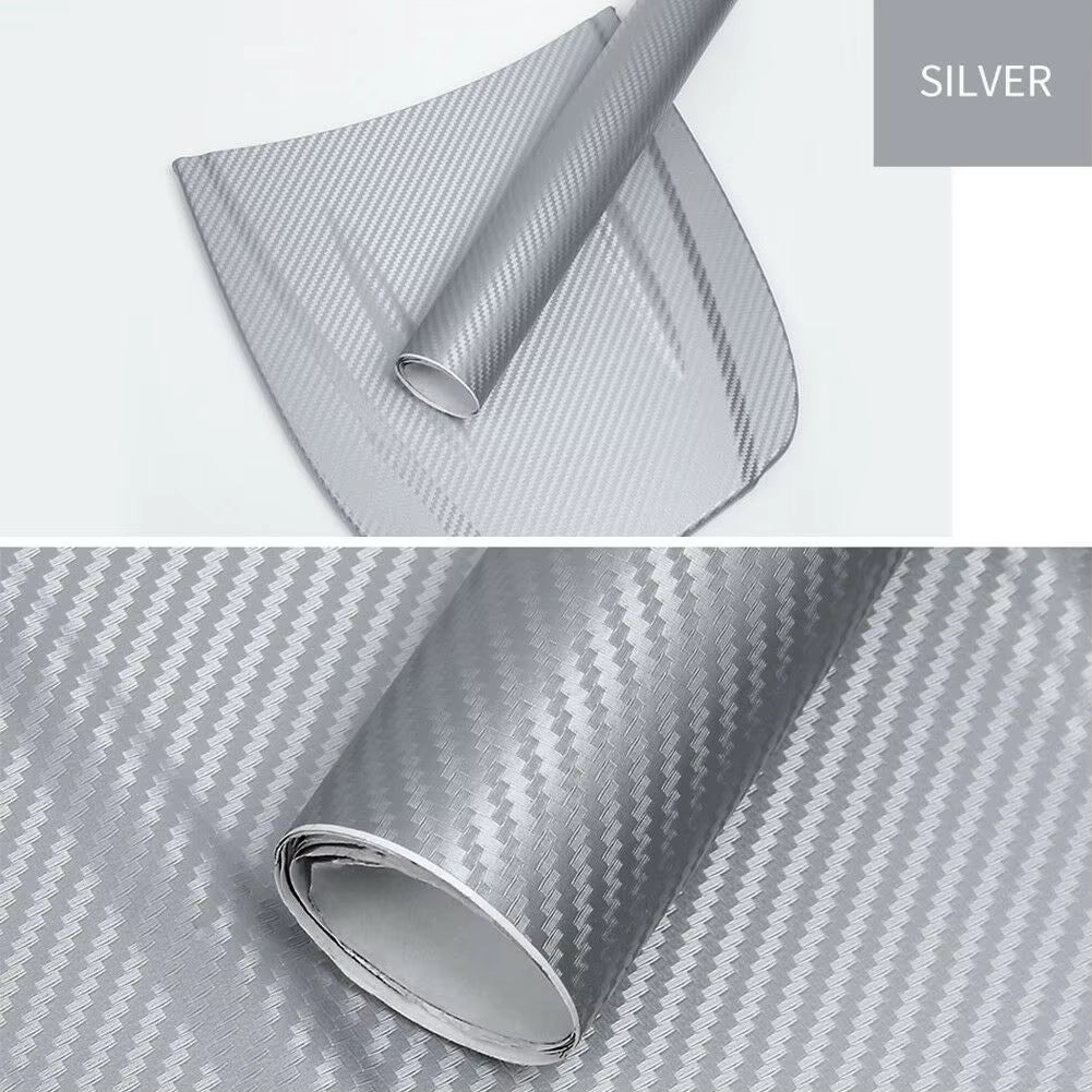 30Cmx127Cm 3D Carbon Fiber Car Stickers Roll Film Wrap Car Motorcycle DIY Styling Vinyl Black Colorful Decal