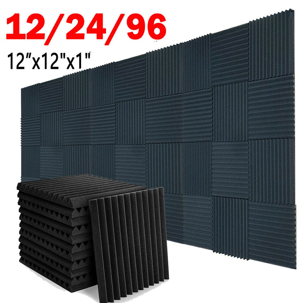 12-Inch Acoustic Foam Wedge Panels for Enhanced Soundproofing and Insulation