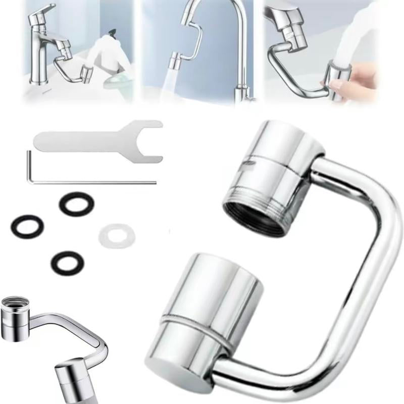 1440° Rotatable Faucet Aerator Extension - Versatile Swivel Sprayer Attachment for Kitchen and Bathroom Sinks with Dual Mode Splash (1 Piece)