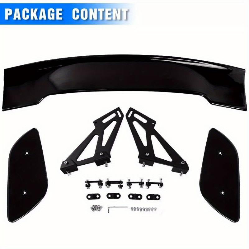 46.4-Inch GT GTR Style Adjustable Rear Sport Spoiler - Universal Racing Wing for Sedans, Available in Glossy Black or Carbon Finish, Trunk Lip Air Deflector, Automotive Tuning Accessory, Perfect for Holiday Gifting