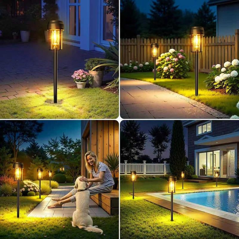 Nofibuk Enhanced Solar Pathway Lights - Bright, Automatic On/Off, Waterproof 3000K for Outdoor Gardens, Driveways, Walkways, Patios, Fences, and Holiday Lighting
