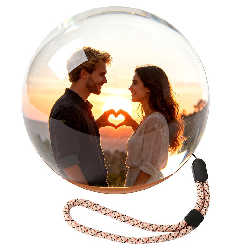 2.7-Inch Crystal Ball Digital Photo Album - Customizable Electronic Display for Cherished Memories with Loved Ones and Pets