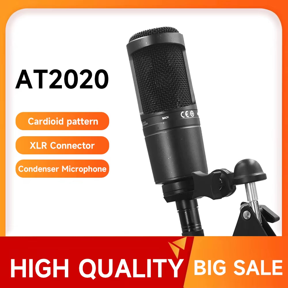AT2020 Professional Cardioid Condenser Microphone for Vocal and Studio Live Recording