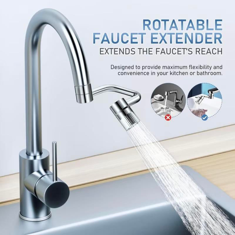 1440° Rotatable Faucet Aerator Extension - Versatile Swivel Sprayer Attachment for Kitchen and Bathroom Sinks with Dual Mode Splash (1 Piece)
