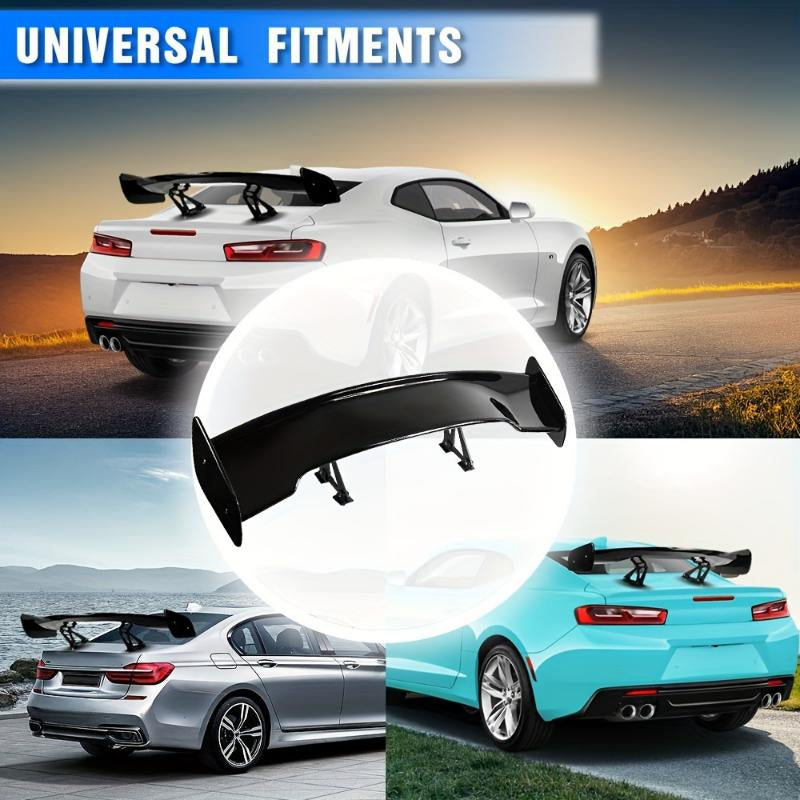 46.4-Inch GT GTR Style Adjustable Rear Sport Spoiler - Universal Racing Wing for Sedans, Available in Glossy Black or Carbon Finish, Trunk Lip Air Deflector, Automotive Tuning Accessory, Perfect for Holiday Gifting