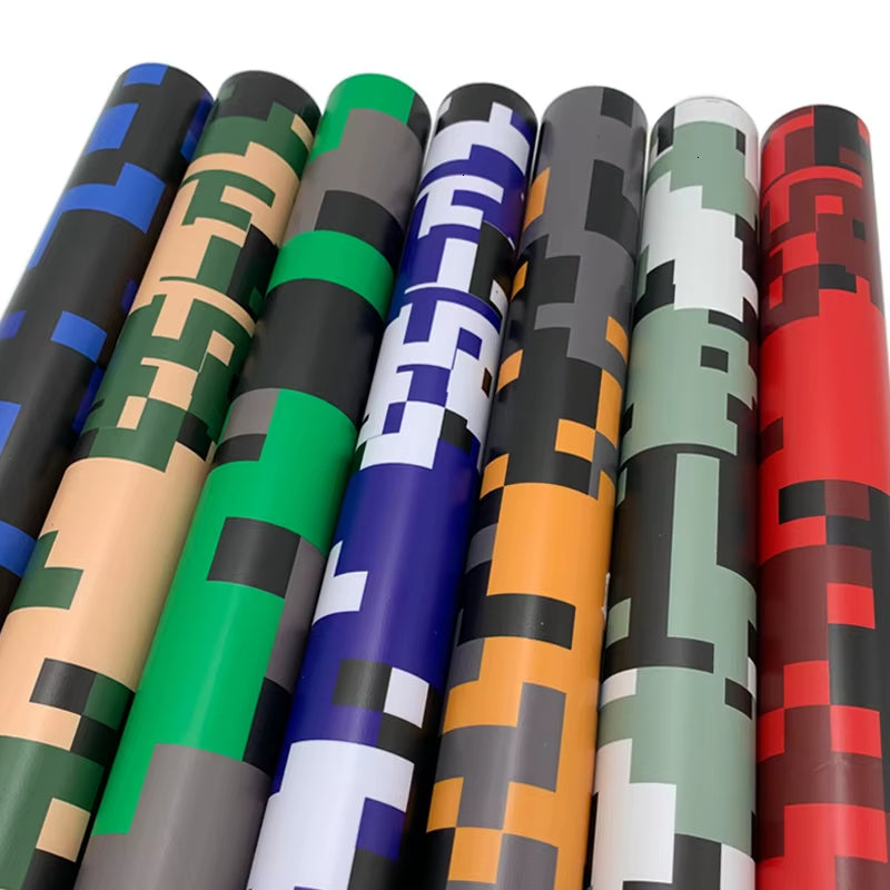 5 Sizes Digital Printed Camo Vinyl Film Wrapping Motorcycle Scooter Car Sticker Wrap Car Styling Foil Pixels Camouflage Film