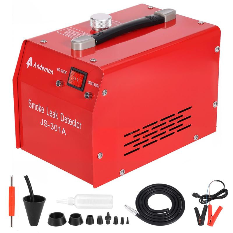 ANDEMAN Professional Automotive Smoke Machine with Integrated Pressure Gauge and Built-In Air Pump for Evaporative Leak Detection and Diagnostic Testing of Pipe Systems