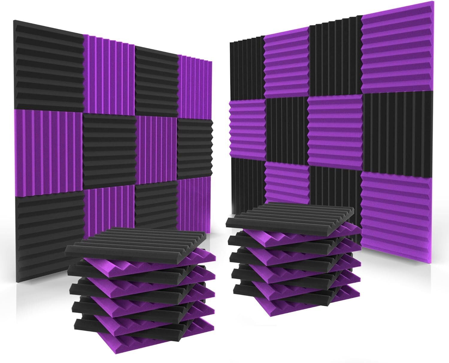 12-Inch Acoustic Foam Wedge Panels for Enhanced Soundproofing and Insulation