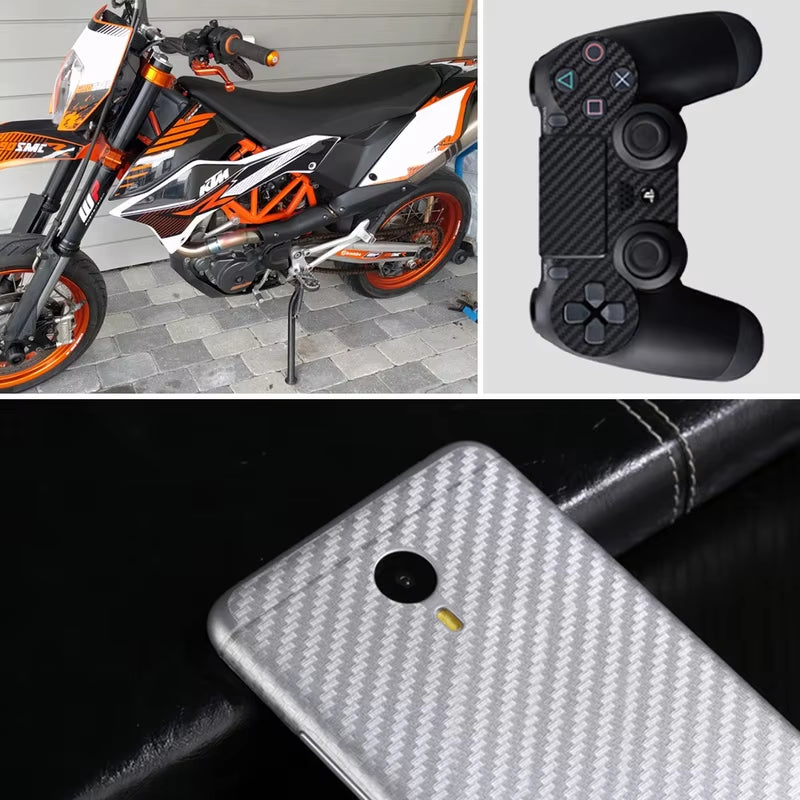30Cmx127Cm 3D Carbon Fiber Car Stickers Roll Film Wrap Car Motorcycle DIY Styling Vinyl Black Colorful Decal