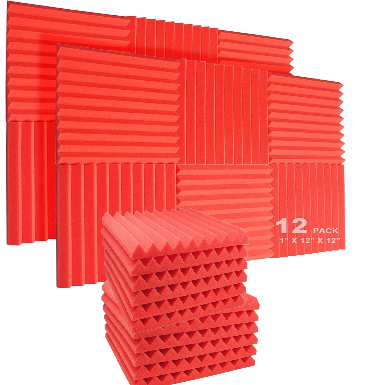 12-Inch Acoustic Foam Wedge Panels for Enhanced Soundproofing and Insulation