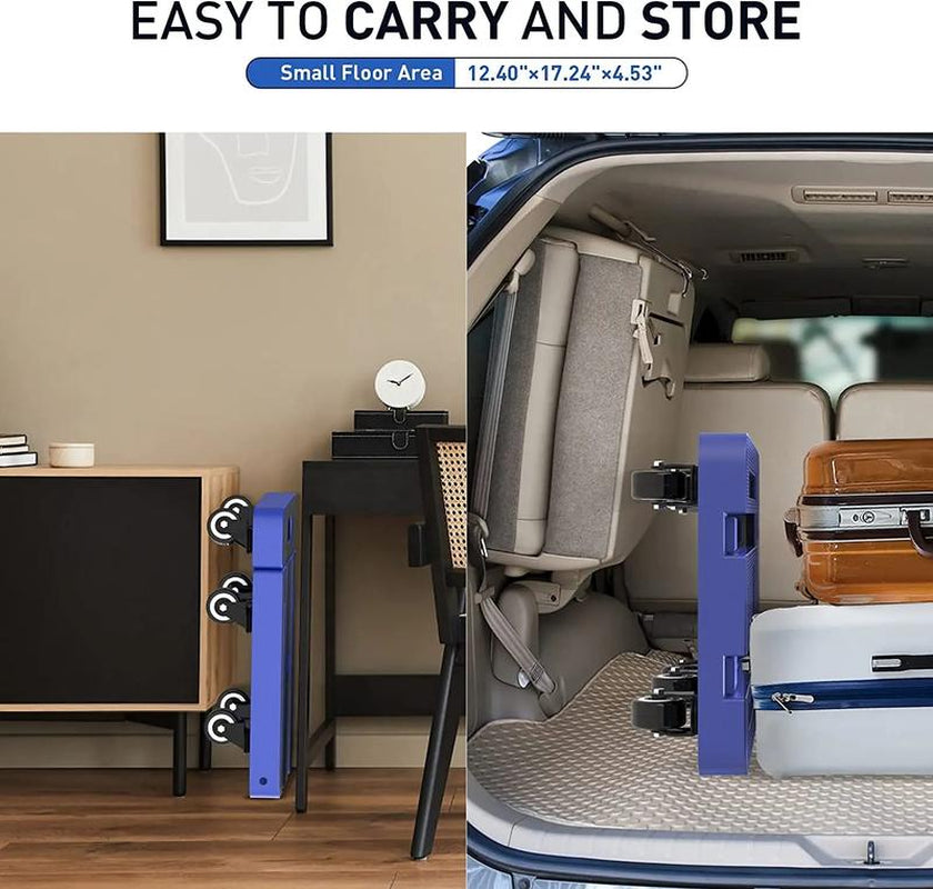 Heavy-Duty Folding Hand Truck Dolly - 500 lb Capacity, 6-Wheel Collapsible Cart with Elastic Straps for Efficient Transport and Moving Solutions