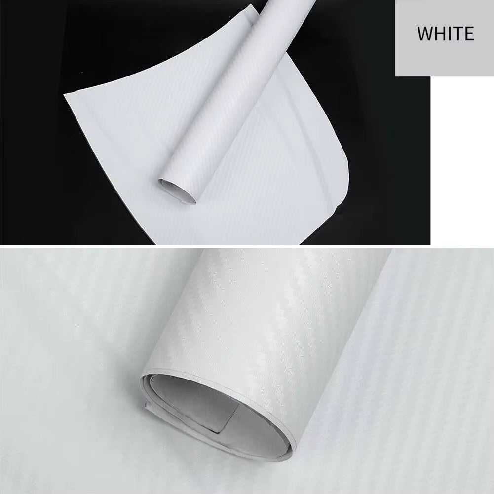 30Cmx127Cm 3D Carbon Fiber Car Stickers Roll Film Wrap Car Motorcycle DIY Styling Vinyl Black Colorful Decal