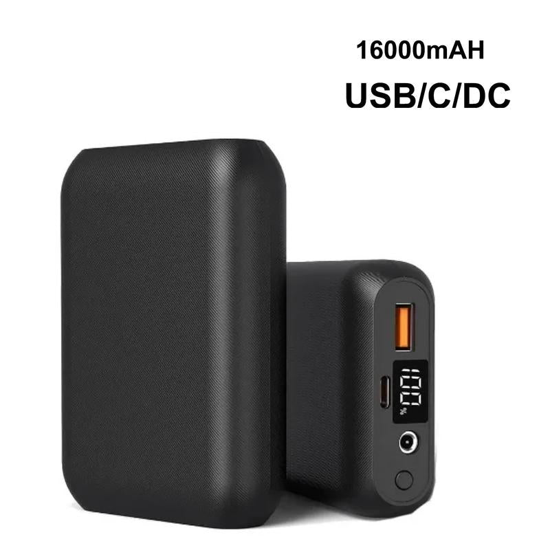 7.4V 16000mAh Rechargeable Battery Pack for ORORO and Venustas Heated Apparel - Multi-Voltage Power Bank with LED Display and DC/USB Type-C Output, Single Unit