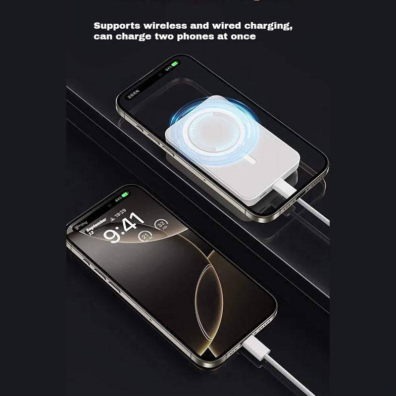 10,000mAh Magnetic Power Bank - Wireless Portable Charger with Fast Charging for MagSafe Compatible with iPhone 16/15/14/13/12/Plus/Pro Max - Compact Design