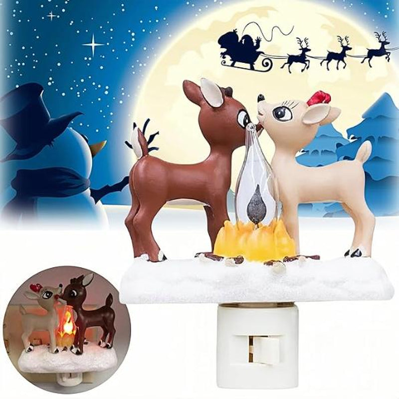 2025 LED Christmas Reindeer Nightlight - Decorative Wall Plug Night Light for Bedroom, Living Room, and Children's Room, Perfect Holiday Gift