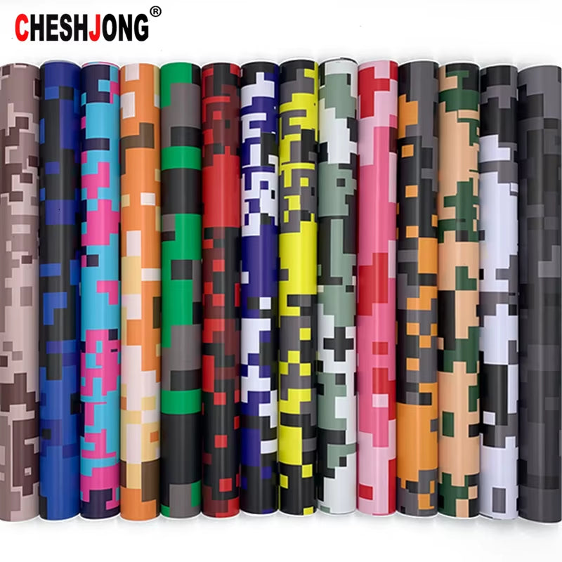 5 Sizes Digital Printed Camo Vinyl Film Wrapping Motorcycle Scooter Car Sticker Wrap Car Styling Foil Pixels Camouflage Film