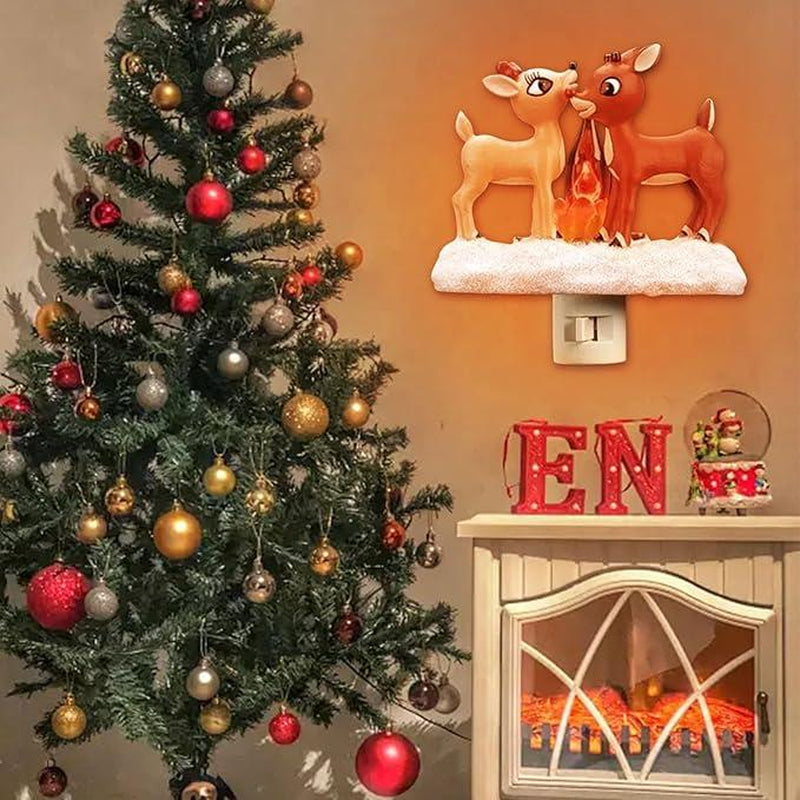 2025 LED Christmas Reindeer Nightlight - Decorative Wall Plug Night Light for Bedroom, Living Room, and Children's Room, Perfect Holiday Gift