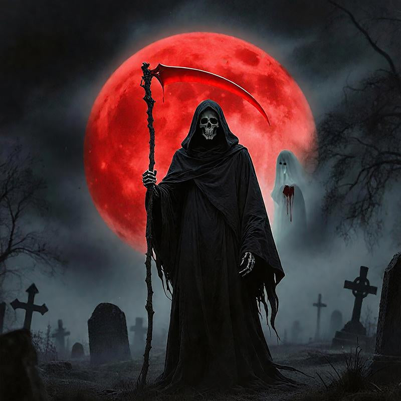 Joytutus L-705 USB-Powered LED Halloween Grim Reaper and Ghost Projector Lamp - Sound Activated Atmosphere Light for Room and Car Decor