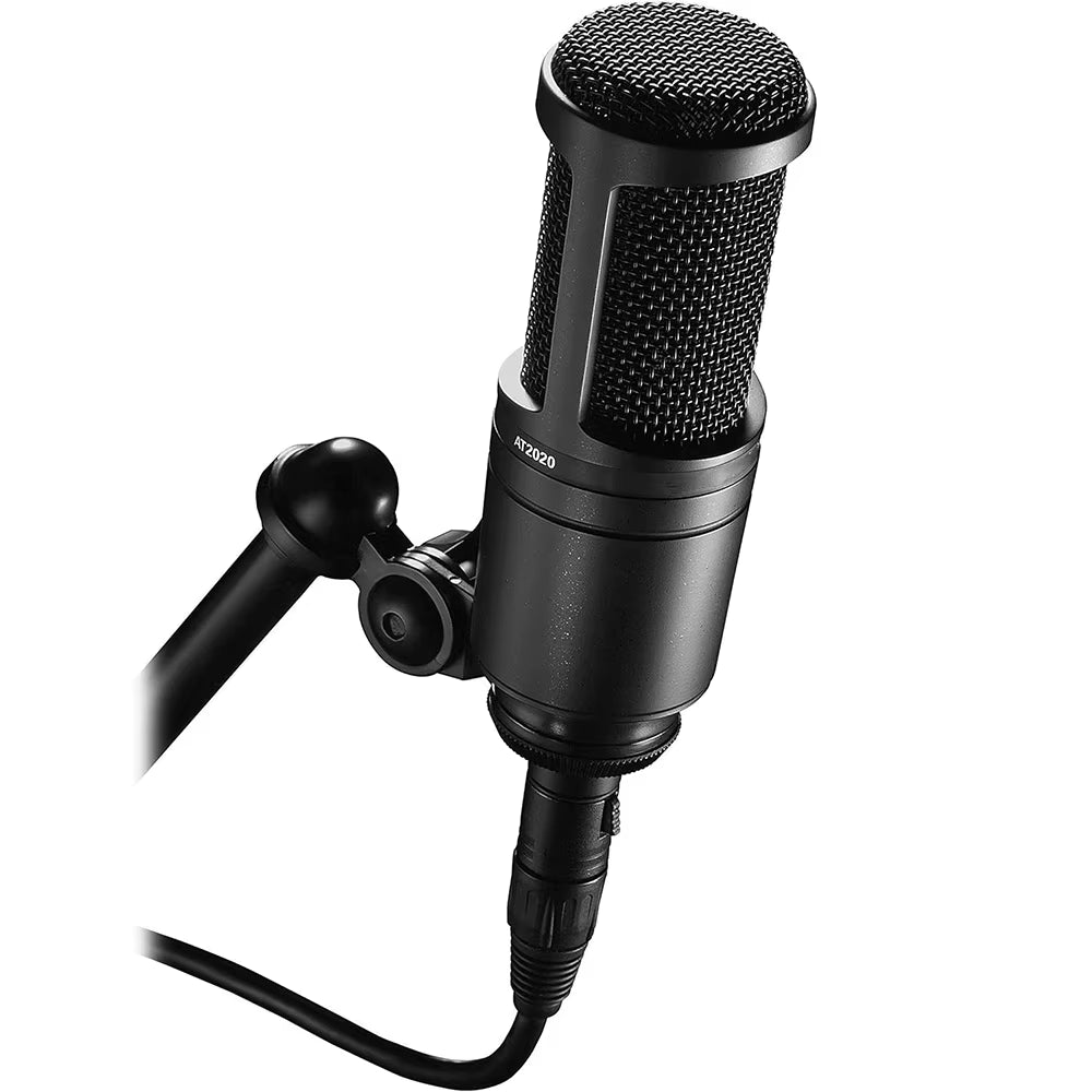 AT2020 Professional Cardioid Condenser Microphone - Large Diaphragm for Home Studios and Podcasting with Exceptional Sound Quality