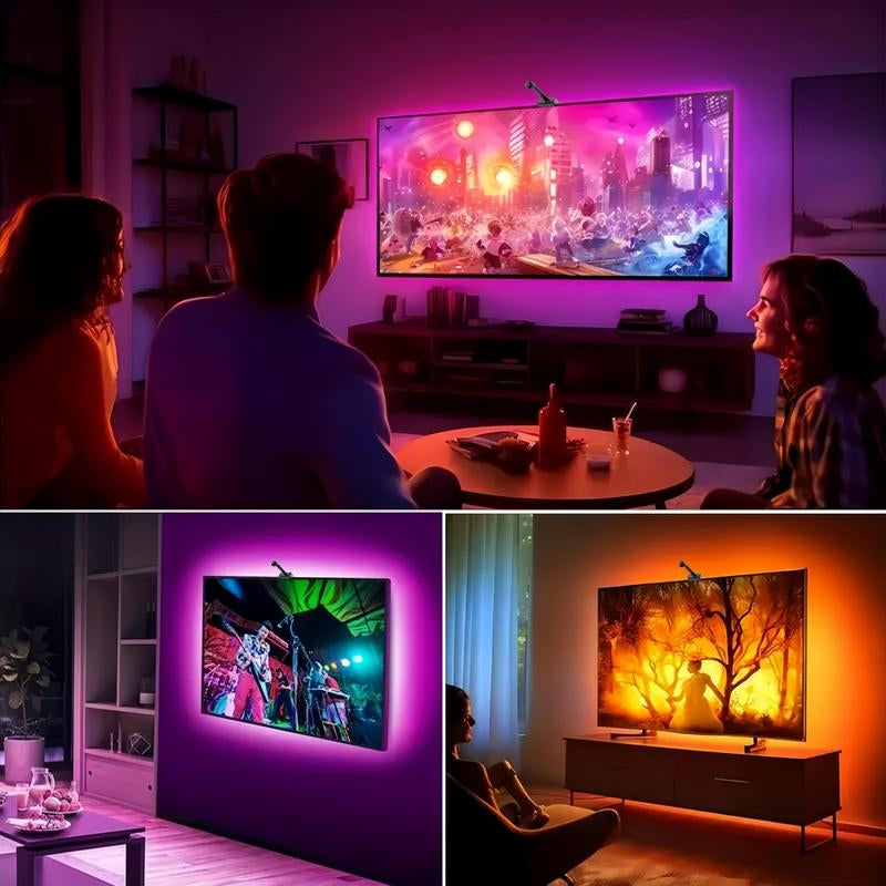 12.4FT USB-Powered LED Light Strip - Intelligent Ambient Backlighting for Home Entertainment and Living Areas