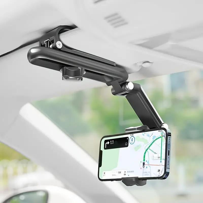 2025 Premium 1080° Multi-Function Sun Visor Universal 360° Rotating Phone Holder - Versatile Car Mount with Adjustable Rotatable and Retractable Features