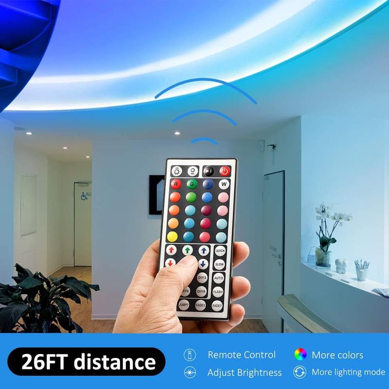 32.8 Feet LED Strip Light Kit with Remote Control and Power Supply - Color Changing, Featuring Two 16.4 Feet Rolls