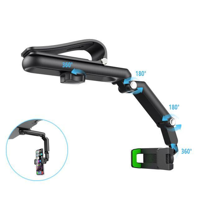2025 Premium 1080° Multi-Function Sun Visor Universal 360° Rotating Phone Holder - Versatile Car Mount with Adjustable Rotatable and Retractable Features
