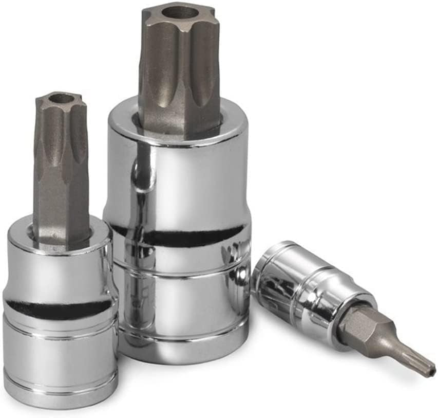 13-Piece Tamper-Proof Torx Bit Socket Set | S2 Steel Bits and Cr-V Steel Sockets | Sizes TT8 to TT60