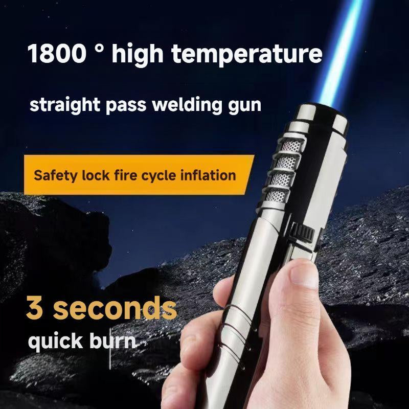 1800° High-Temperature Butane Gas Blowtorch Spray Gun - Windproof Jet Lighter for Kitchen and Outdoor Use, Ideal for Gifting