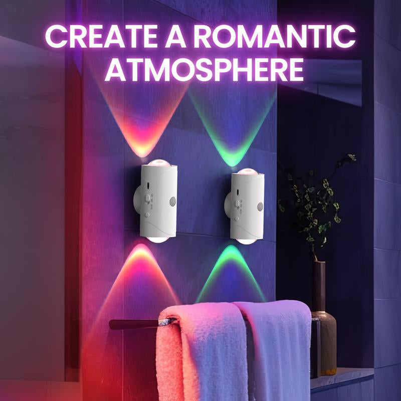 Smart LED Night Light with Motion Sensor and RGB Gradient Dimming, USB Rechargeable Ambient Wall Lamp for Indoor Use, Magnetic Design for Entryways, Bedrooms, and Desks, Ideal for Hallways and Stairs