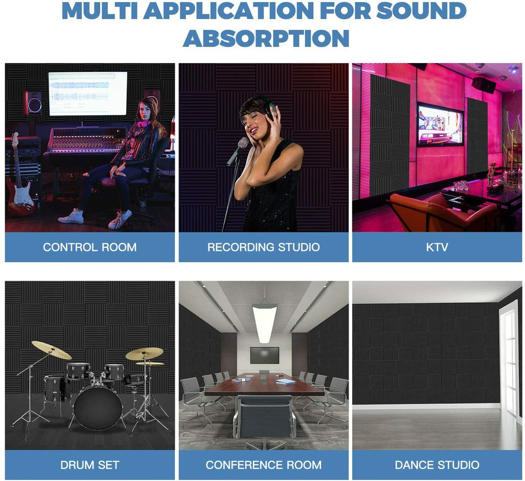 12-Inch Acoustic Foam Wedge Panels for Enhanced Soundproofing and Insulation