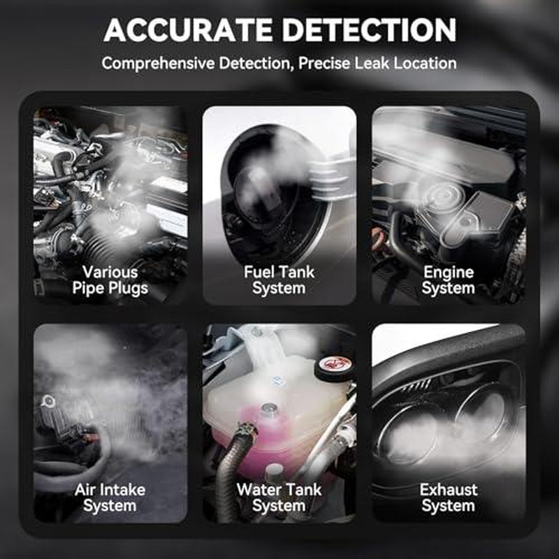ANDEMAN Professional Automotive Smoke Machine with Integrated Pressure Gauge and Built-In Air Pump for Evaporative Leak Detection and Diagnostic Testing of Pipe Systems