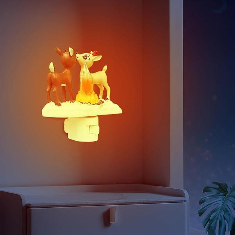 2025 LED Christmas Reindeer Nightlight - Decorative Wall Plug Night Light for Bedroom, Living Room, and Children's Room, Perfect Holiday Gift