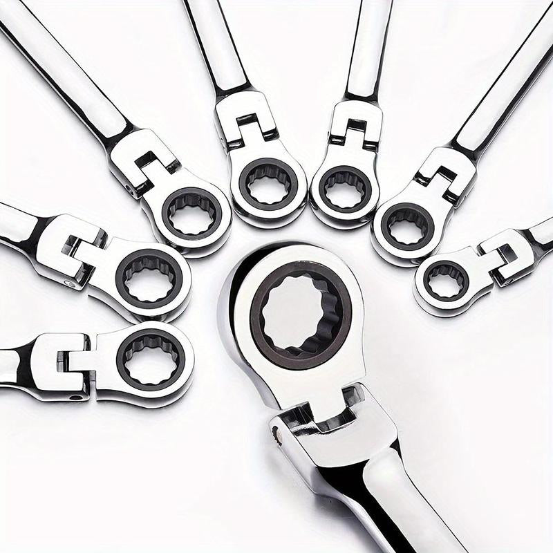 72-Tooth Double-Head Ratchet Wrench, Versatile Flexible Spanner, Universal Mechanic Tool for Construction and Electrical Use