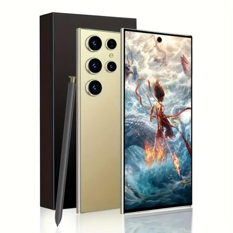 2025 Android 14 Smartphone - 6.8-Inch Display with Complete Protection Package Including Casing, Screen Protector, Stylus, Earphones, and Type-C Charging Cable - Perfect Gift for Holidays and Birthdays