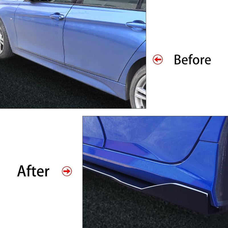 2-Piece Universal Car Side Skirts - 78.7"/86.6" Side Skirt Extension Splitter Lip, Compatible Rocker Panel Body Kit for Honda Civic, Toyota Corolla, Nissan Altima, and Volkswagen