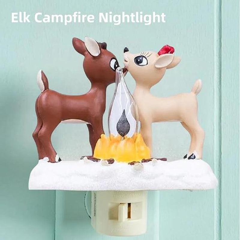 2025 LED Christmas Reindeer Nightlight - Decorative Wall Plug Night Light for Bedroom, Living Room, and Children's Room, Perfect Holiday Gift