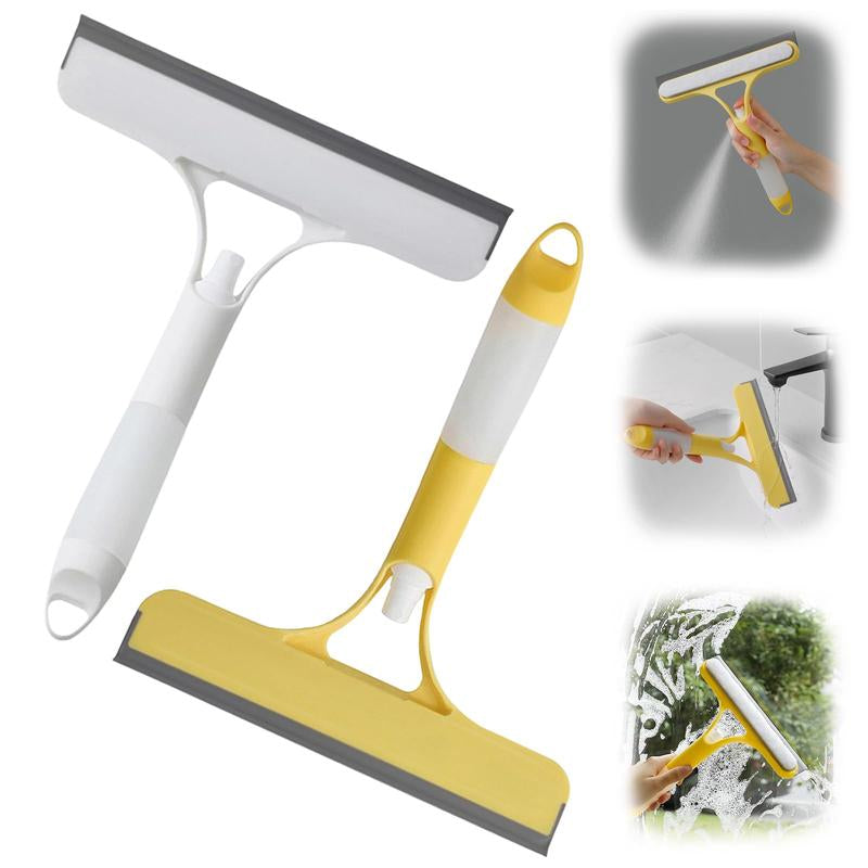 3-in-1 Streak-Free Glass Cleaner Squeegee with Integrated Sprayer - Ergonomic Window Cleaning Tool for Shower Glass