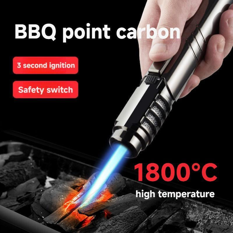 1800° High-Temperature Butane Gas Blowtorch Spray Gun - Windproof Jet Lighter for Kitchen and Outdoor Use, Ideal for Gifting